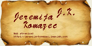 Jeremija Komazec vizit kartica